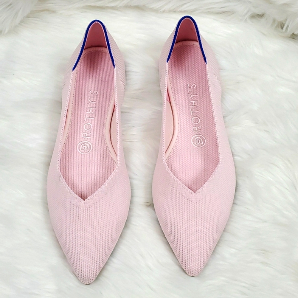 Rothy's  Pointed Toe Ballet Shoes Textile comfy pink women size 8.5